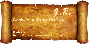 Gombás Ruszlána névjegykártya